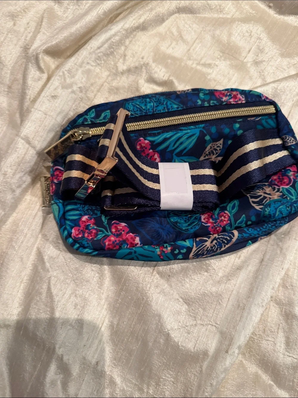 Floral Navy Cosmetic Pouch - Blue Floral Travel Case